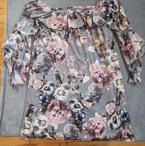 Euc boutique floral strapless dress size m  womens